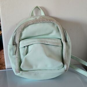 WILD FABLE MINT GREEN  small BACKPACK PURSE ADJUSTABLE STRAPS fur